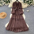 French Style A-line Ruffled Dress