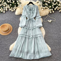 French Style A-line Ruffled Dress