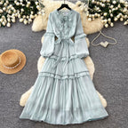 French Style A-line Ruffled Dress
