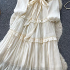 French Style A-line Ruffled Dress