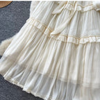 French Style A-line Ruffled Dress