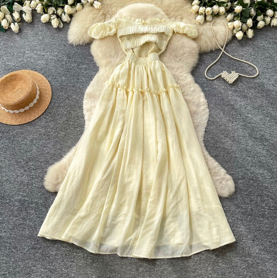 Puffy Sleeve Off-shoulder Dress