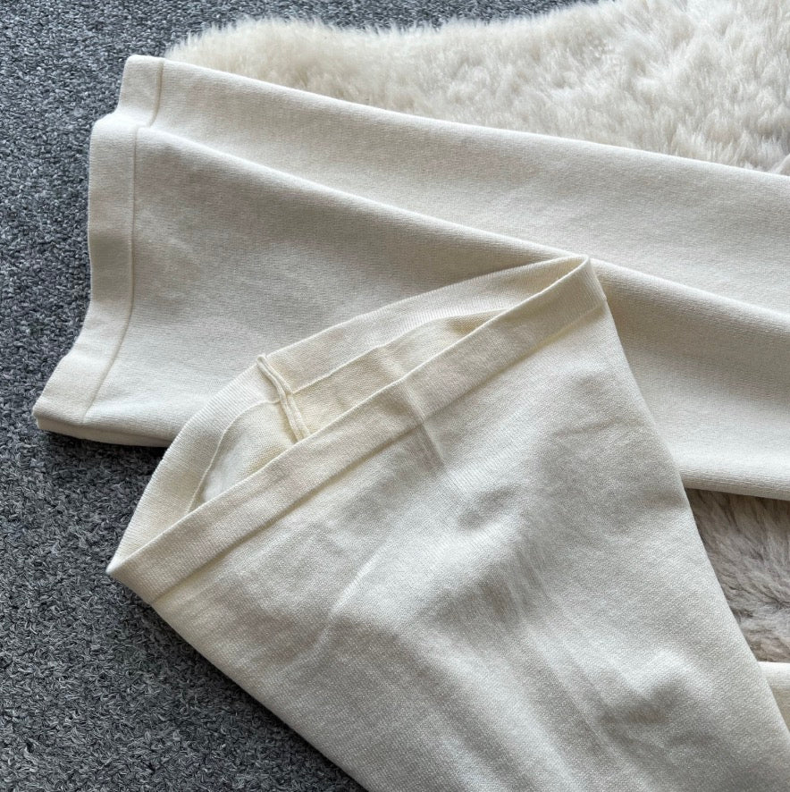 Color-blocking Cardigan & Trousers 2Pcs