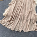 Irregular-designed Patchwork Chiffon Dress