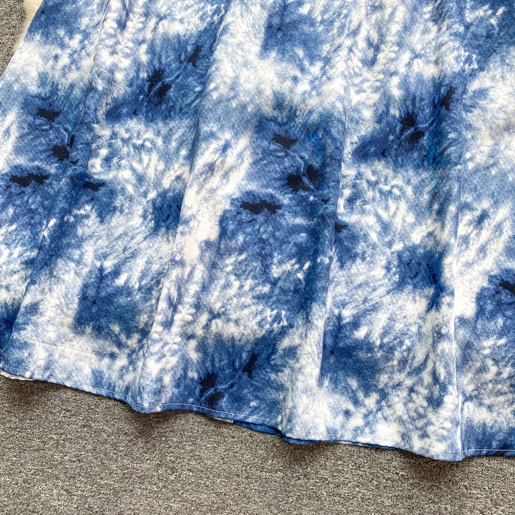 Bow-tie Tie-dye Floral Slip Dress
