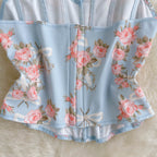 Backless Floral Fishtail Short Top