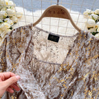 Courtly Puffy Sleeve Floral Shirt