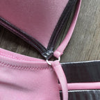 Stamping Patchwork Strappy Bikini