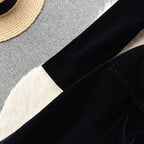 Vintage Single-breasted Black Velvet Dress