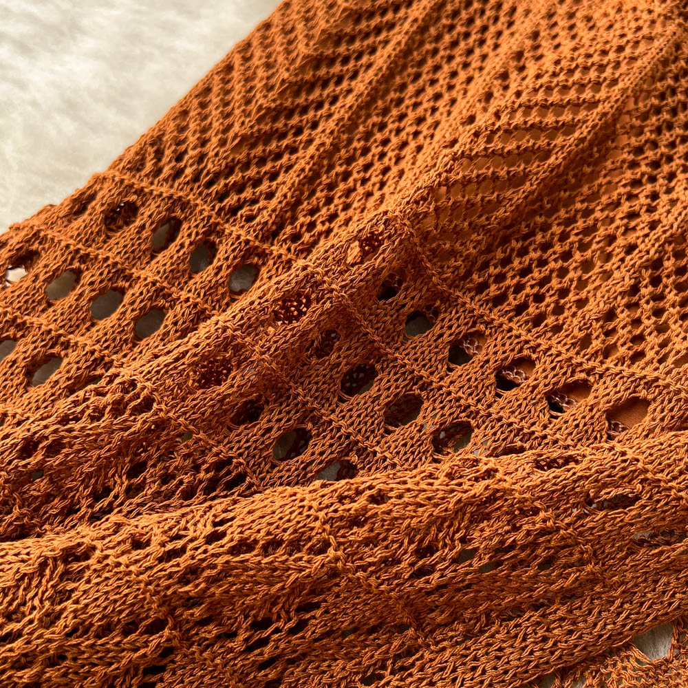 Camisole&Skirt Hollowed Knitted 2Pcs