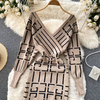 V-neck Knitted Dress