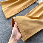 Color Blocking Jumper&Trousers Knitted 2Pcs