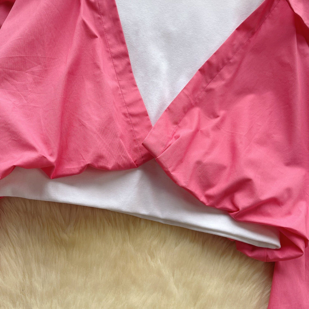 Faux Two-pieces Color Blocking Patchwork Top
