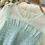 Fairy Round Collar Mesh Dress