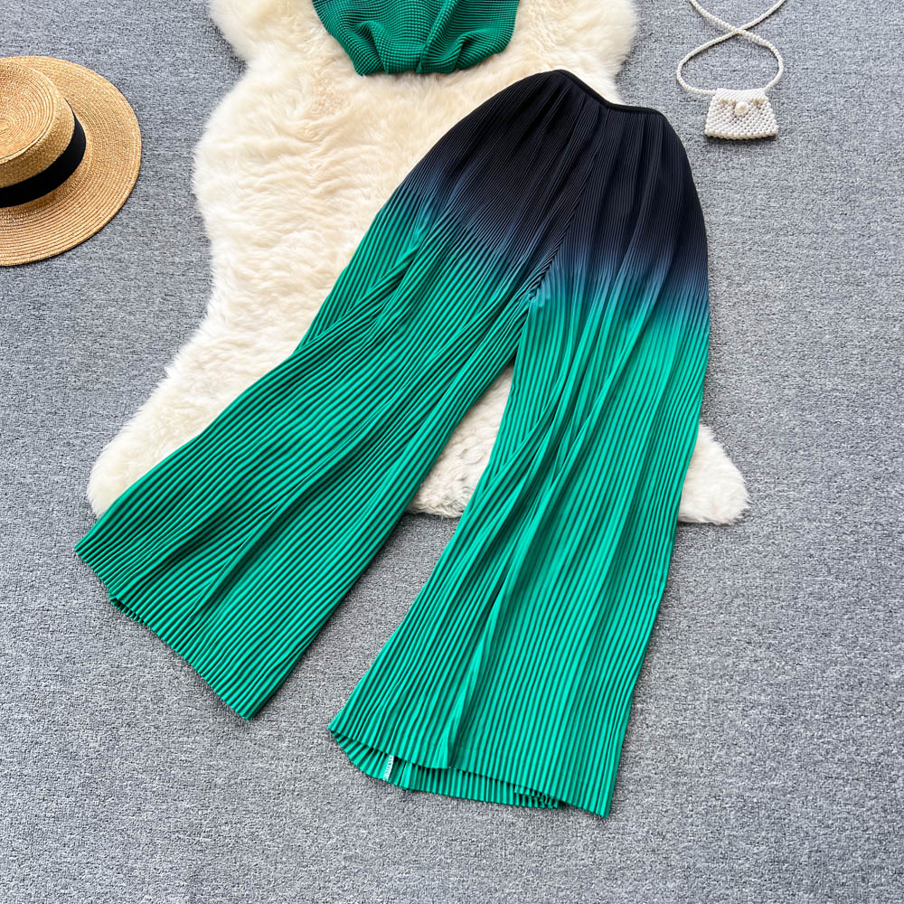 Loose Top&Draped Trousers Gradient 2Pcs
