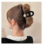 Beaded Black Velvet Hair Claw