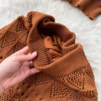 Camisole&Skirt Hollowed Knitted 2Pcs