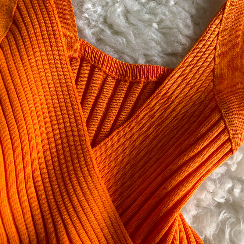 Vintage Pit-striped Knitted Vest
