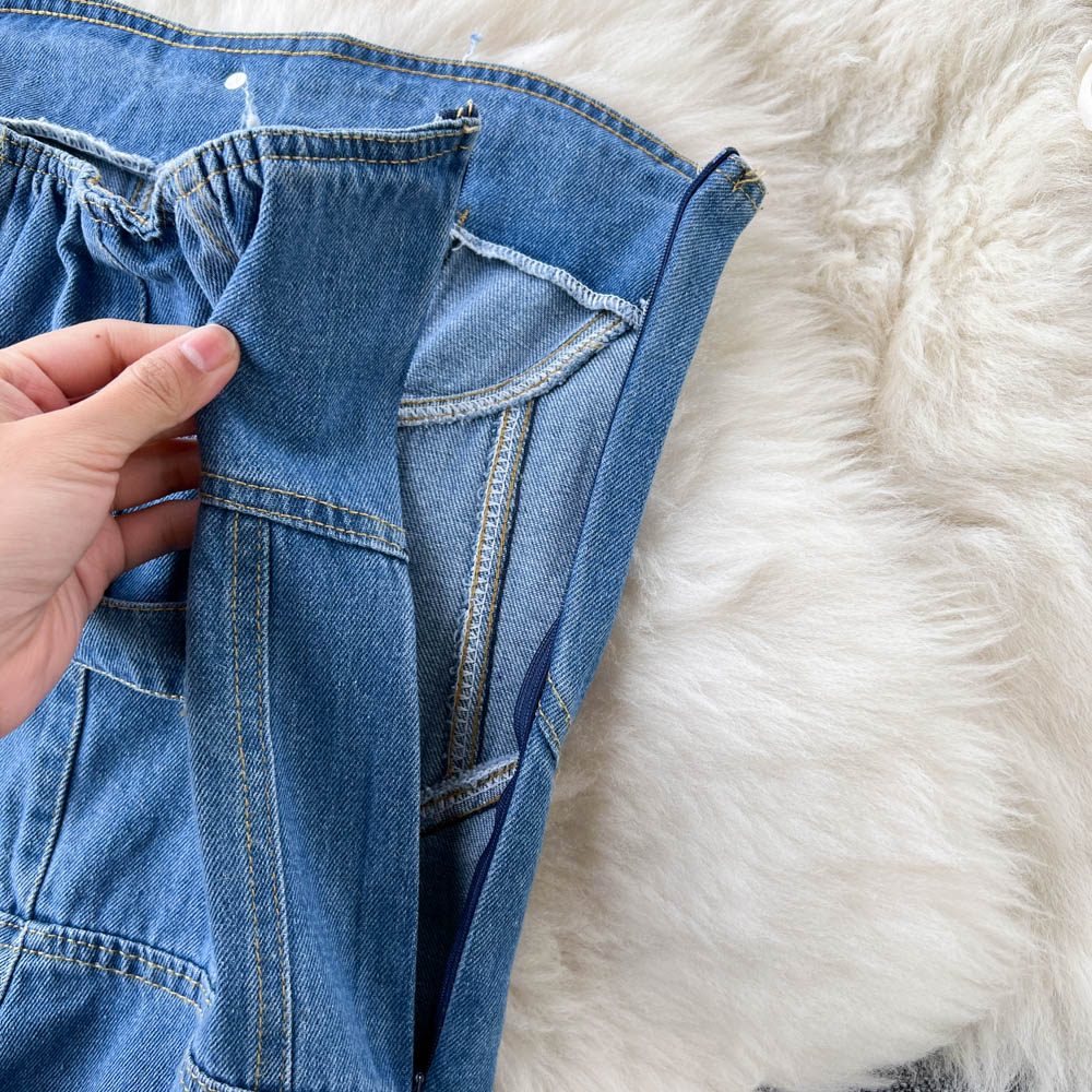 Vintage Ripped Denim Jumpsuit