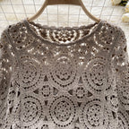 Vintage Hollowed Crochet Knitted Top