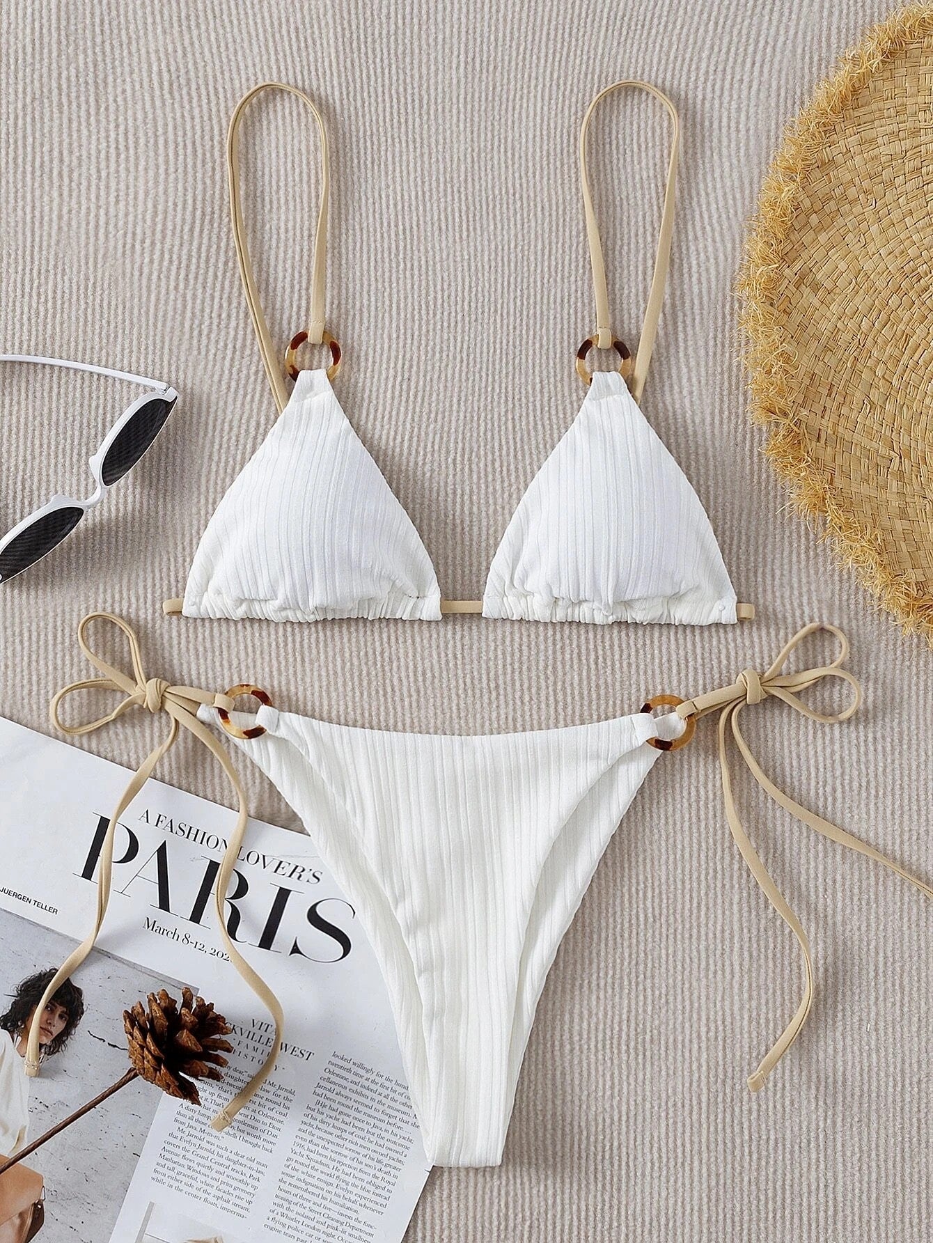 Strappy Bikini In Solid Color