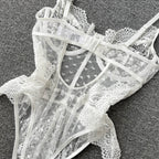 Chic White Lace Bustier Jumpsuit