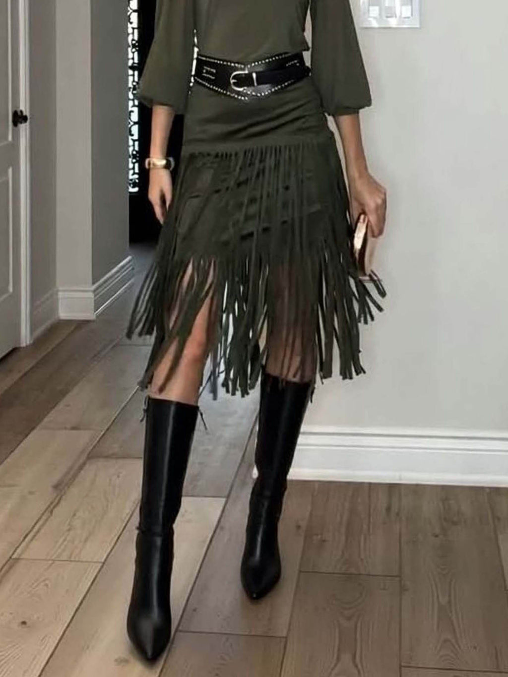 Elegant Bell-Sleeve Solid Knit Top