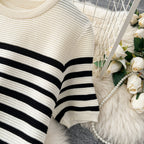 Color-block Striped Loose Knitted Dress