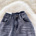 Patchwork Ruffle-trimmed Flared Jeans