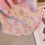 Sweet Ruffled Floral Off-shoulder Top
