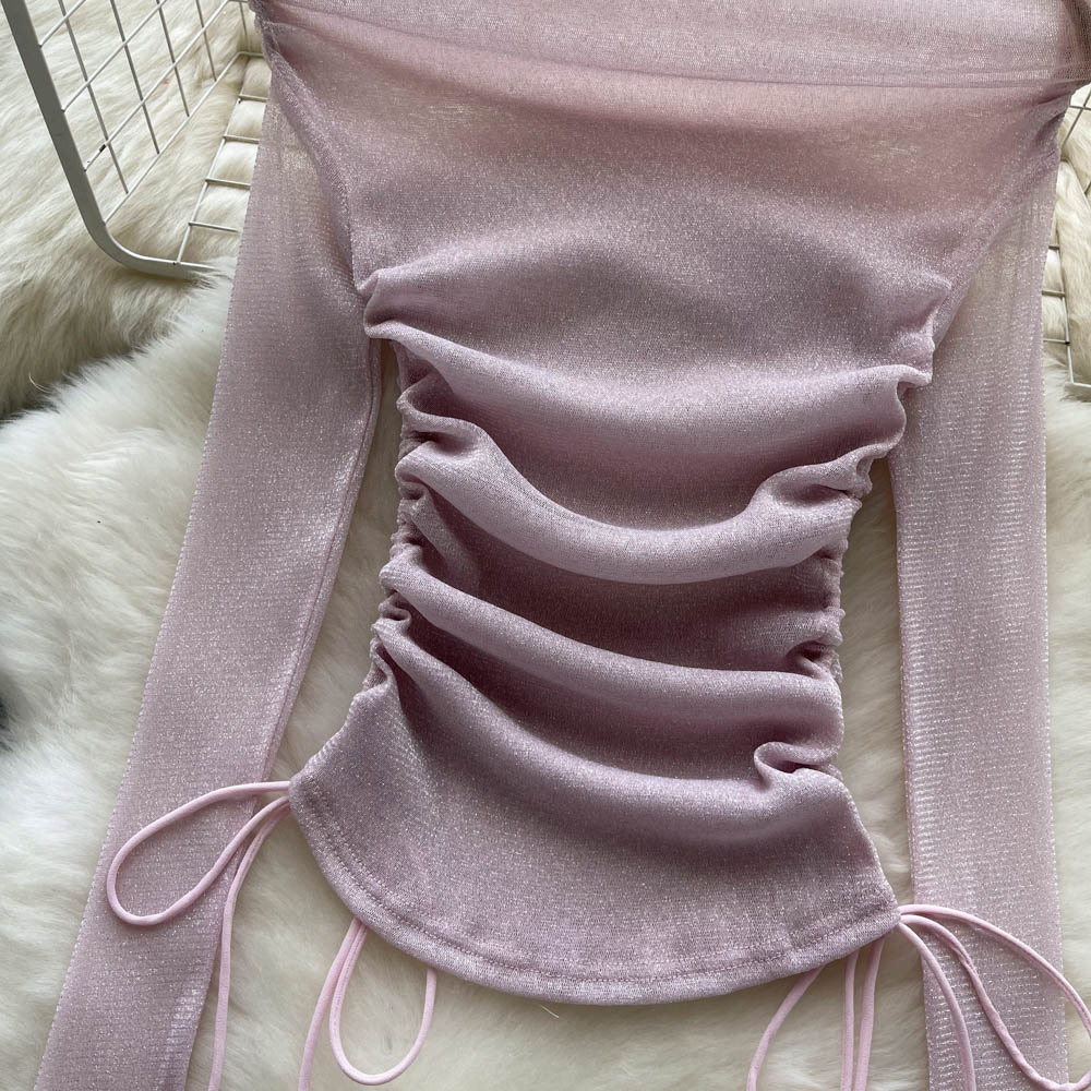 Niche Drawstring Off-shoulder Bottom Top