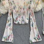 Chic Printed Floral Sun-protection Top