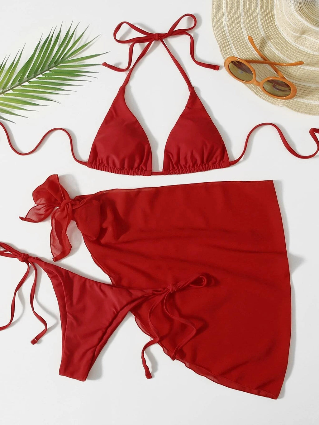 Mesh Three-piece Split Swimsuit