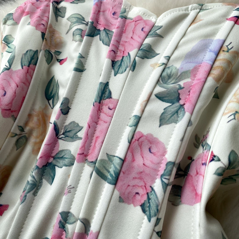 Off-shoulder Floral Printed Short Top