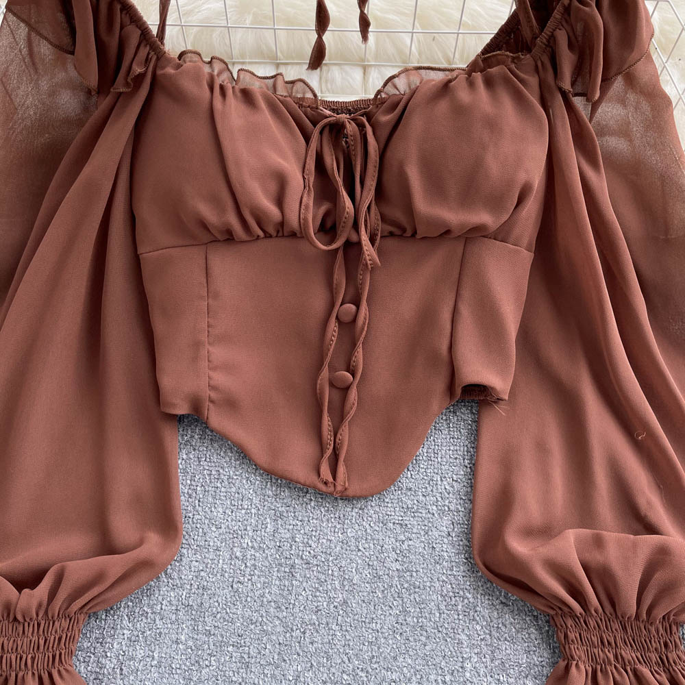 Loose Lace-up Halter Shirt