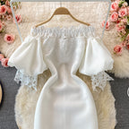 Vintage Lace Off-the-shoulder Dress