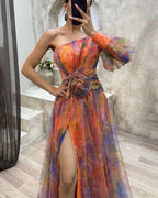 Aisha | Asymmetric One-Sleeve Dress