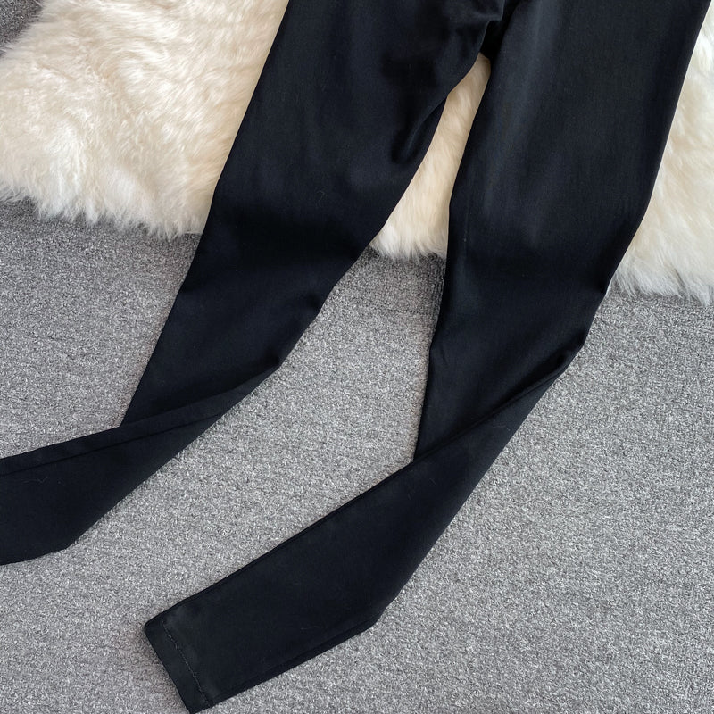 Two-piece Suit Of Sleeveless Vest And High-waist Stretch Trousers