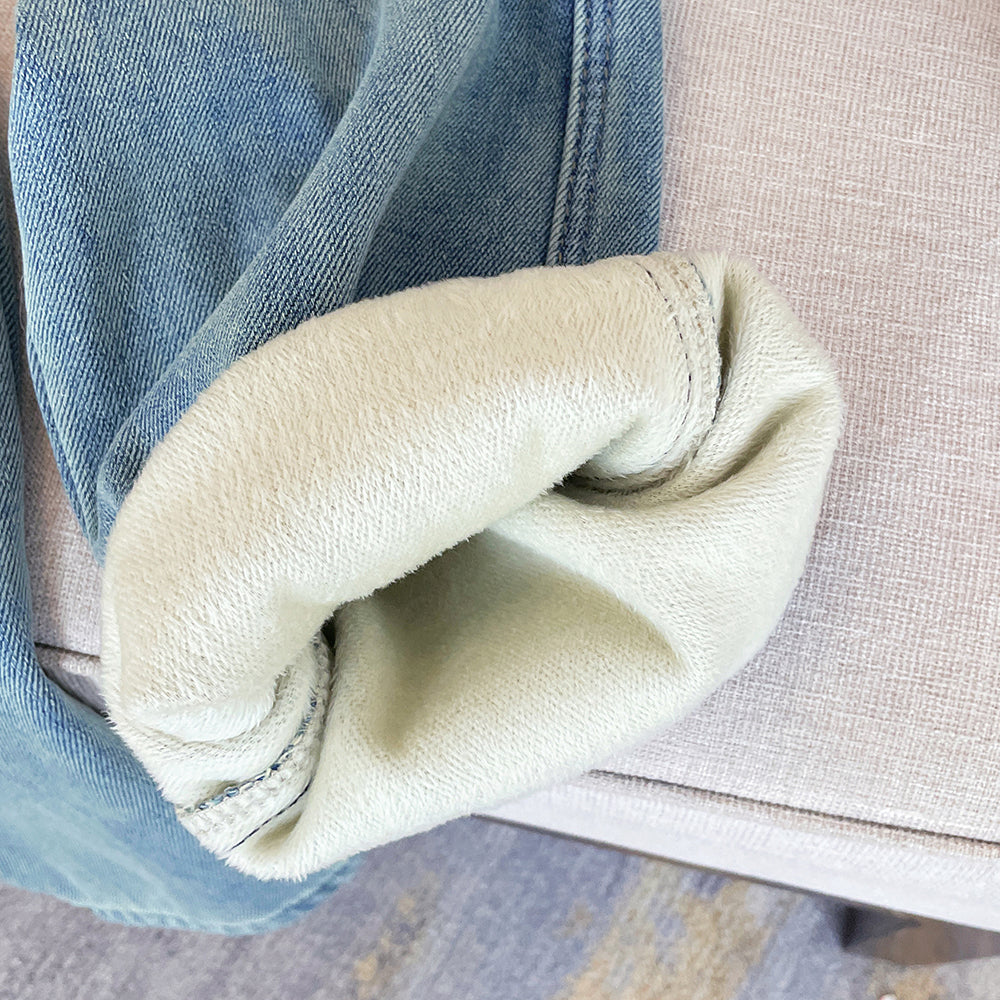 Baby Velvet Light Blue Thermal Jeans