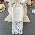 Vintage Lace Off-the-shoulder Dress