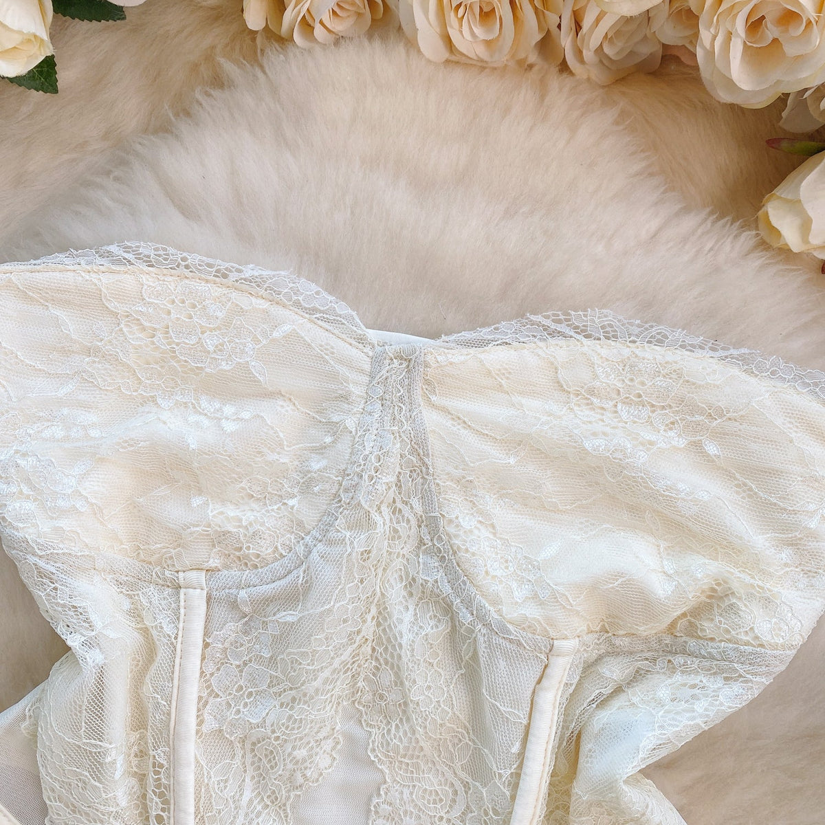 Strapless Top&Mini Skirt Lace 2Pcs
