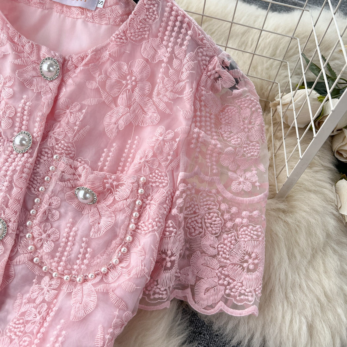 Crochet Shirt&Skirt Lace 2Pcs