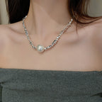 Irregular Patchwork Pearl Necklace&Bracelet