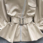 Niche Waist-slimming Leather Jacket