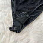Vintage Mesh Lace-up Black Jumpsuit
