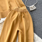 Color Blocking Jumper&Trousers Knitted 2Pcs