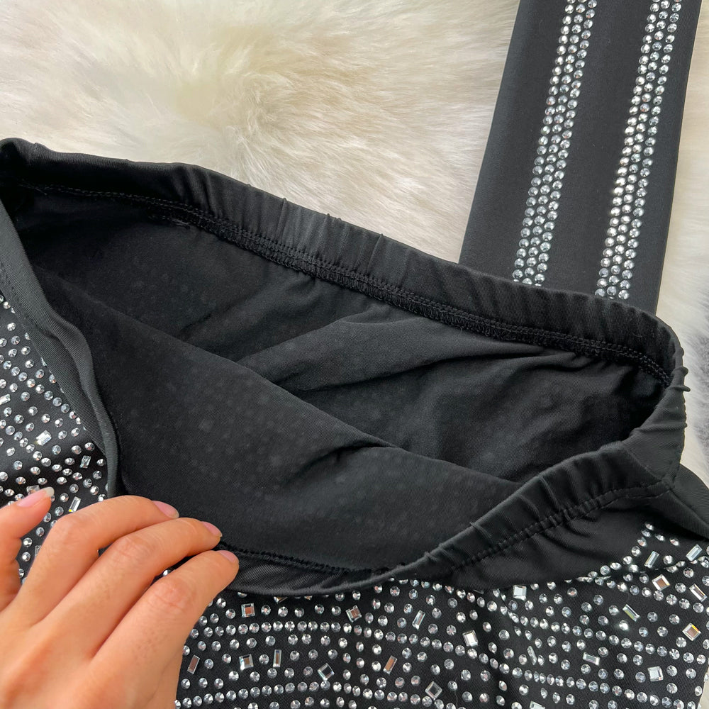 Top&Fishtail Skirt Rhinestone Studded 2Pcs