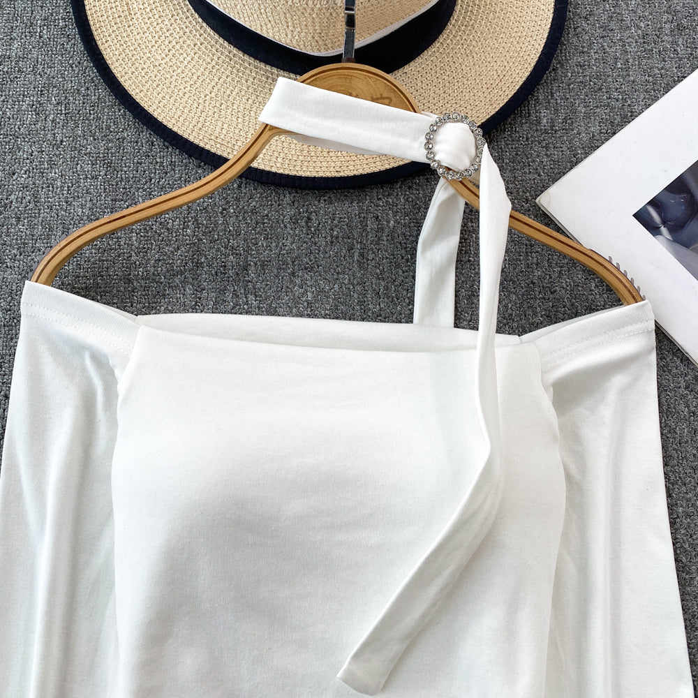 Vintage Off-shoulder Padded Short Top