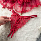 Vintage Mesh Ruffled Halter Dress