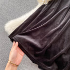 V-neck Panelled Velvet Waist Dress